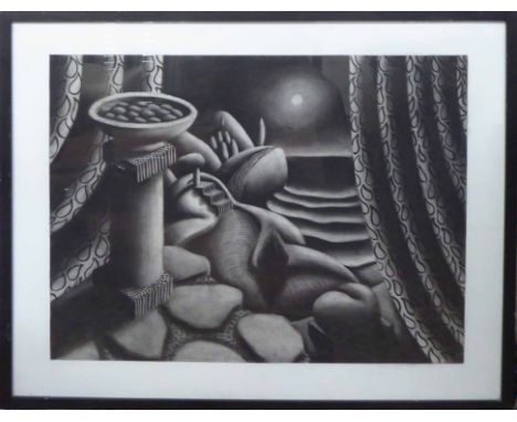 ROBIN MASON (British b.1958) 'Inca Tray', 1988, charcoal on paper, 61cm x 76cm, framed and glazed. (Subject to ARR - please s