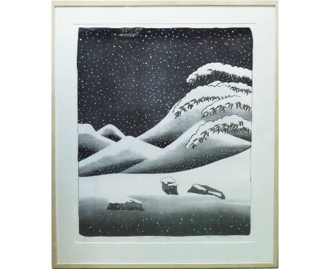 DAVID HOCKNEY 'Snow without Colour', original lithograph, on white Arjoman paper, signed in pencil, with publisher's blindsta