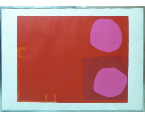 PATRICK HERON CBE (British 1920-1999) 'Two Pink Discs in Dark Reds', 1970, screenprint, signed and dated in pencil lower righ