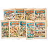 Dandy (1943) 231-256 Xmas. Near complete year missing No 253. Propaganda war issues including