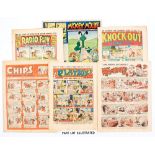 Radio Fun 2 (1938) [vg], Knockout 120 (1941) two small punch holes to spine [vg], Mickey Mouse 28/