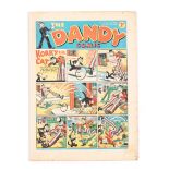 Dandy 54 (1938). Bright cover with four 1 ins margin tears, cream pages [vg]