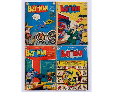 Batman (1949-50) 51, 53, 58, 61. All have clear tape repairs to spine and front covers [gd/gd+] (4). No Reserve