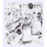 Ally Sloper original artwork (1900) drawn and signed by W.F. Thomas Oct 20 1900. 'Vote For