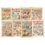 Beano (1940-41) 84, 101, 132-134, 137-139. Propaganda war issues. Well worn complete copies, some