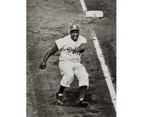 Ralph Morse (1917-2013)Jackie Robinson, World Series, 1955Gelatin silver print, printed later, signed in ink in the margin, t