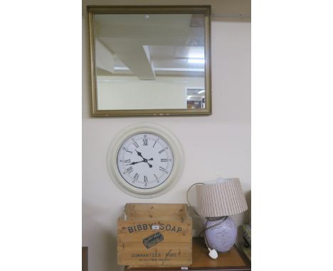 A "Bibby" soap box, footstools, clock, mirror,  lights etc Condition Report: Available upon request
