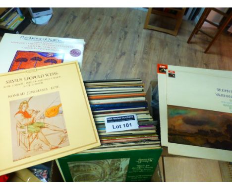 Records : Box of approx 300+ singles 1960's onwards - pop/rock/disco etc, good mix incl Queen, R Wood etc, many labels.