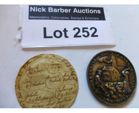 Coins : 1688 interesting coin/medal, silver - superb condition - 'Prevail the Gates of Hell Shall Not' on one side.  Interest