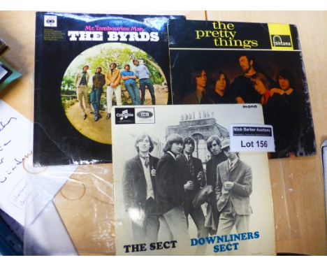 Records : UK 1st pressing classic rock/ R & B LP's, Downliners Sect on black/blue Columbia, The Pretty Things and The Byrds, 