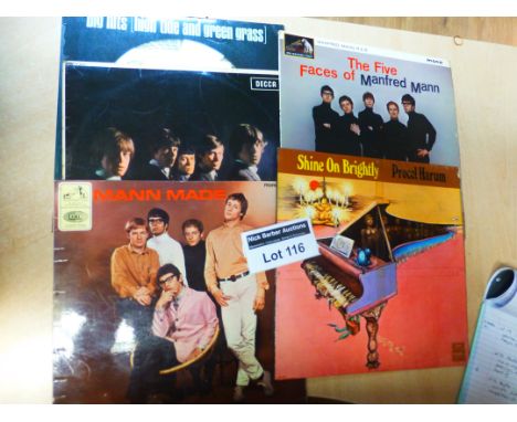 Records : 5 classic 1960's UK 1st pressing rock LP's - Rolling Stones, Procol Harum, Manfred Mann etc, conditions vary.