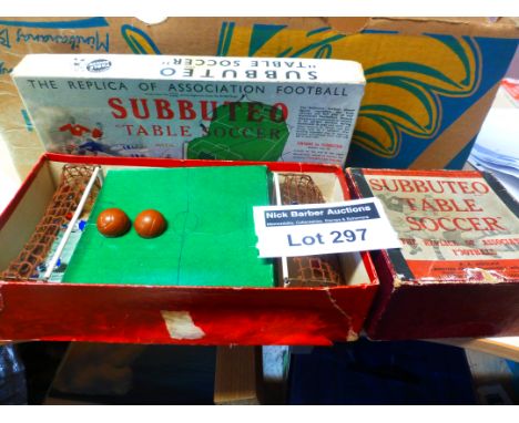Football : Subbuteo - Table Soccer - two vintage boxed games, complete and in good condition.
