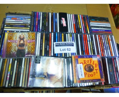 Records/CD's : Large box of CD albums, good cond, incl Britney, Clarkson, Prefab Sprout, approx 160 - heavy box.