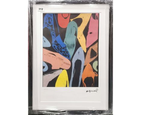 An Andy Warhol framed limited edition (26/125) lithograph called 'Diamond Dust Shoes' frame 62 x 48cm. Embossed copyright And