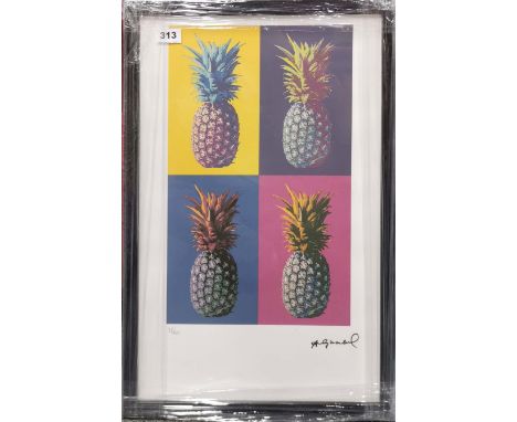 An Andy Warhol framed limited edition (38/100) lithograph called 'Pineapple' frame 61 x 42cm. Embossed Georges Israel with wa