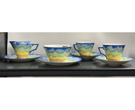 A Hancock's ivory ware hand painted 1930's tea for two.