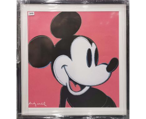 An Andy Warhol framed limited edition (1401/2400) lithograph entitled 'Mickey Mouse' frame 73 x 73cm. Copyright CMOA on back.