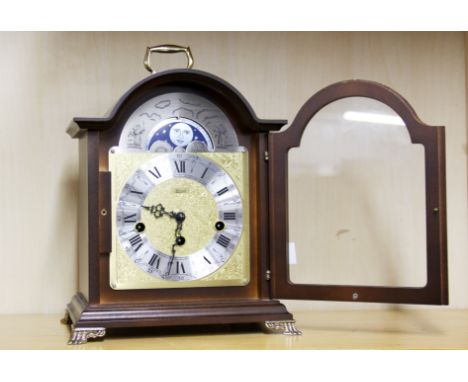 A Hermle moonphase chiming bracket clock, H. 29cm.
