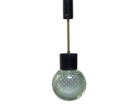 Gino Sarfatti (Italian 1912-1985) and Archimede Seguso (Italian 1909-1999), a ‘Bollocine’ glass pendant light,c.1950,The sphe