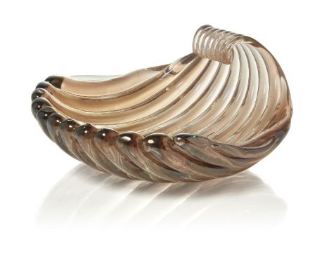 Carlo Scarpa (Italian 1906-1978), a glass 'Conchiglia' bowl for Venini,1935-66, acid etched 'Venini / Murano / MADE IN ITALY'