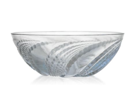 René Lalique (French 1860-1945), an opalescent glass bowl 'Fleurons No.2', 3312, Designed 1935, stencil signature R. Lalique 