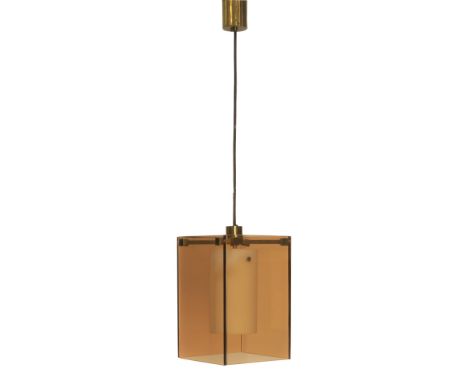 Max Ingrand (Italian 1908-1969), a model ‘2099’ pendant light for Fontana Arte, c.1960, Of cuboid form, the outer shade compr