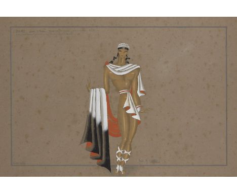 Paul Raoul Larthe, a Costume design for Icare,  20th Century, signed 'Paul R. Larthe' (both lower left and lower centre),   W