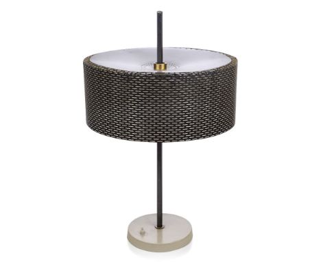 John & Sylvia Reid (British), a desk lamp for Rotaflex Lighting Ltd, c.1956,  A scarce model, the adjustable perforated shade