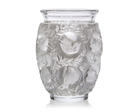 René Lalique (French 1860-1945), a clear and frosted glass vase 'Bagatelle' No.12-219, Designed 1939,  post-war production, f