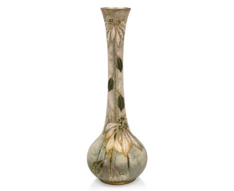 Royal Bonn (German 1755-1931), a tall ceramic vase,Early 20th Century, printed maker's marks, Germany, painted D5819 290 C.41