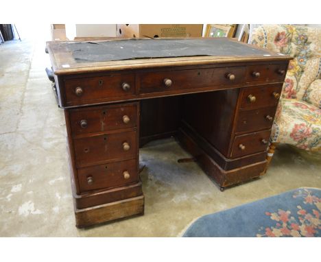 A Victorian mahogany pedestal desk (AF).