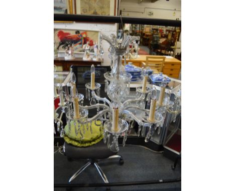 A good cut glass eight branch chandelier.