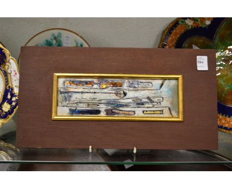 A modern Limoges enamel plaque, framed.