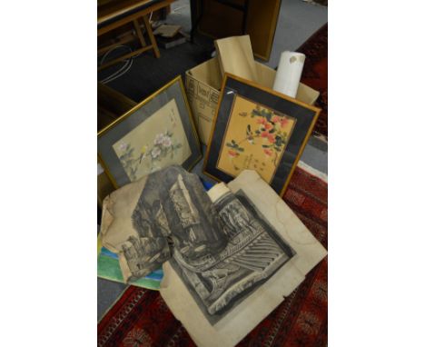 Chinese prints and unframed pictures.