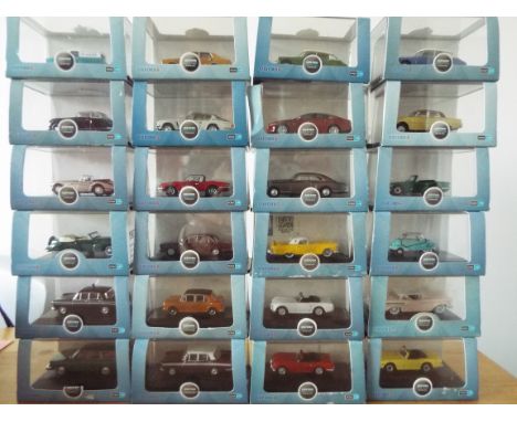 Oxford - 30 boxed 1/72 scale diecast model motor vehicles in plastic display cases; all appear in mint condition and housed i