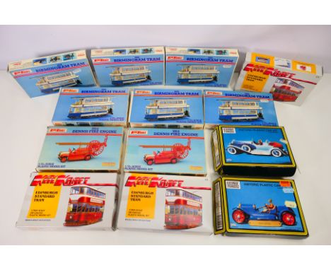 Model Kits, Keil Kraft, Dapol- A mixed lot of model kits to include: 8 x Keil Kraft 1:72 scale Tram & Fire Engine models all 