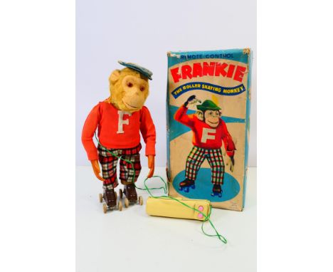 Alps - A boxed Alps (Japan) remote control "Frankie, The Roller Skating Monkey". Aprrox 30 cm high, wearing a red jumper, che