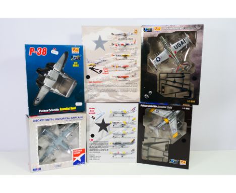 Winged Ace - Daron - 4 x boxed aircraft models, C-130 Hercules in 1:200 scale and a F-86, P-38 and F-84G Thunderjet all in 1: