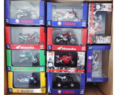 New-Ray Toys - 31 assorted 1/32 scale model motorbikes, all appear mint in mint or near mint transparent cases within card bo