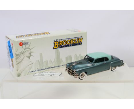 Brooklin Models - a boxed 1:43 scale BRK. 110 1952 Chrysler Imperial Newport (Gull Gray / Ivy Green Met.).  The model appears