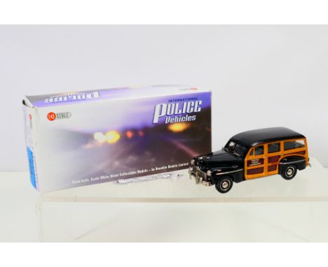 Brooklin Models - a boxed 1:43 scale Brooklin diecast 1948 Ford V8 Station Wagon (Chicago Police) (Black) IPV. 45.  The model