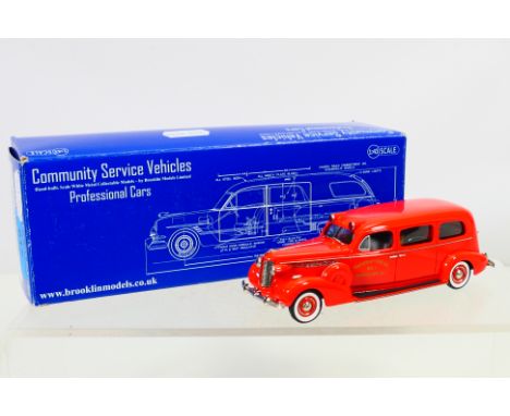 Brooklin Models - a boxed 1:43 scale Brooklin diecast CSV 15 1938 Flxible-Buick Sterling Ambulance Friendship Fire Co, (Red).