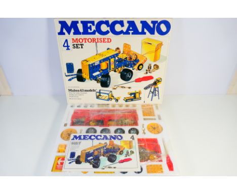 Meccano - A boxed Meccano Motorised Construction Set 4. The set appears to have one item missing one item, otherwise the set 