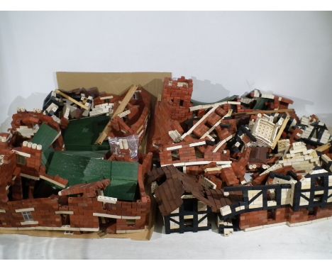 MiniBrix - O Gauge - A collection of 5 Buildings, 1:43 scale terracotta and rubber based bricks forming the buildings, ideal 