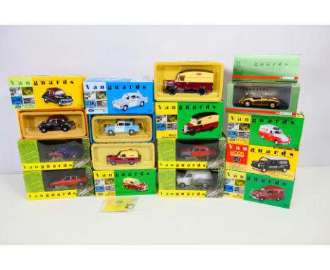 Vanguards - a collection of 12 boxed 1:43 scale Vanguard models including Austin A35 van in British Railways livery #VA01707;