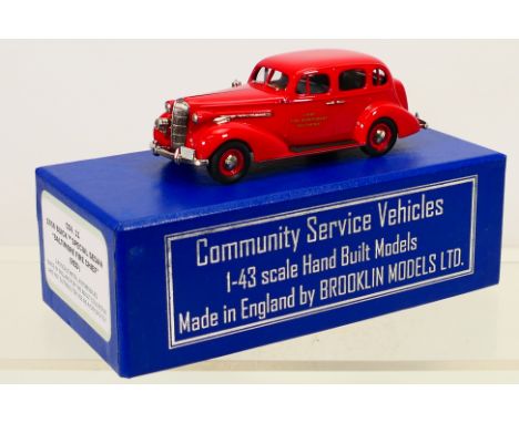 Brooklin Models - a boxed 1:43 scale Brooklin diecast CSV 11 1936 Buick Special Sedan "Baltimore Fire Chief" (Red). The model