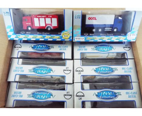 MAN Automaxx Collection - 24 off 1/72 scale diecast model motor vehicles comprising tankers, trucks, lorries, fire engines an