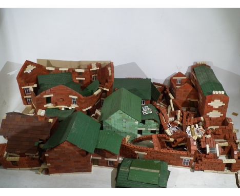 MiniBrix - O Gauge - A collection of 8 Buildings, 1:43 scale terracotta and rubber based bricks forming the buildings, ideal 