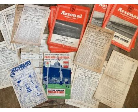 Football programs a qty Arsenal interest 1940s-1950s