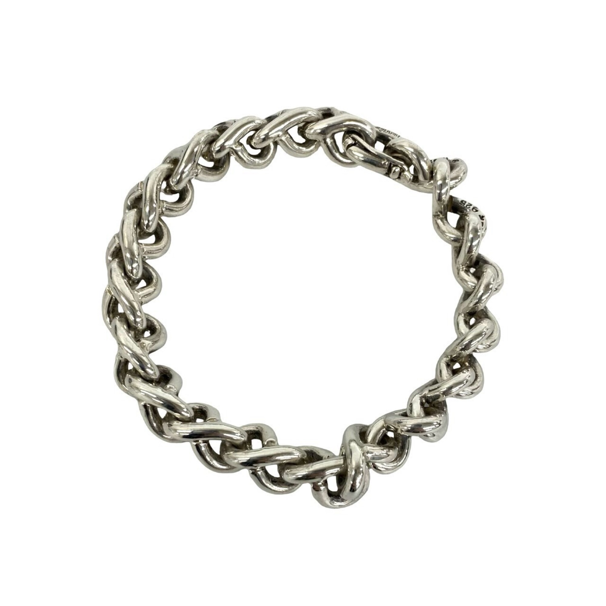 HERMES Vintage Emile Workshop Chain Bracelet, Sterling Silver 925, Accessory, Jewelry, Silver, Item